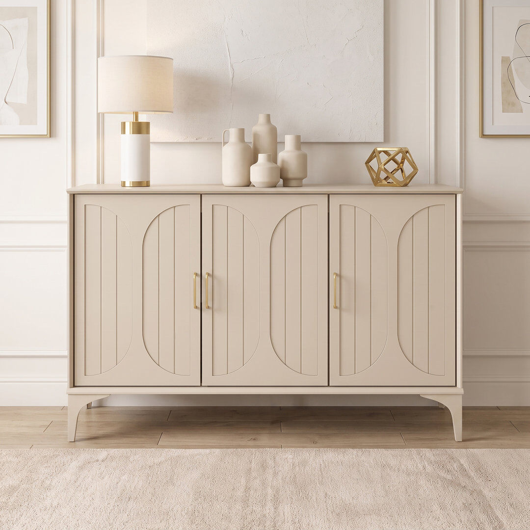 Ebern Designs Harrington Curtis 3 Door Sideboard Natural 73.8cm H X 115.5cm W X 39.8cm D
