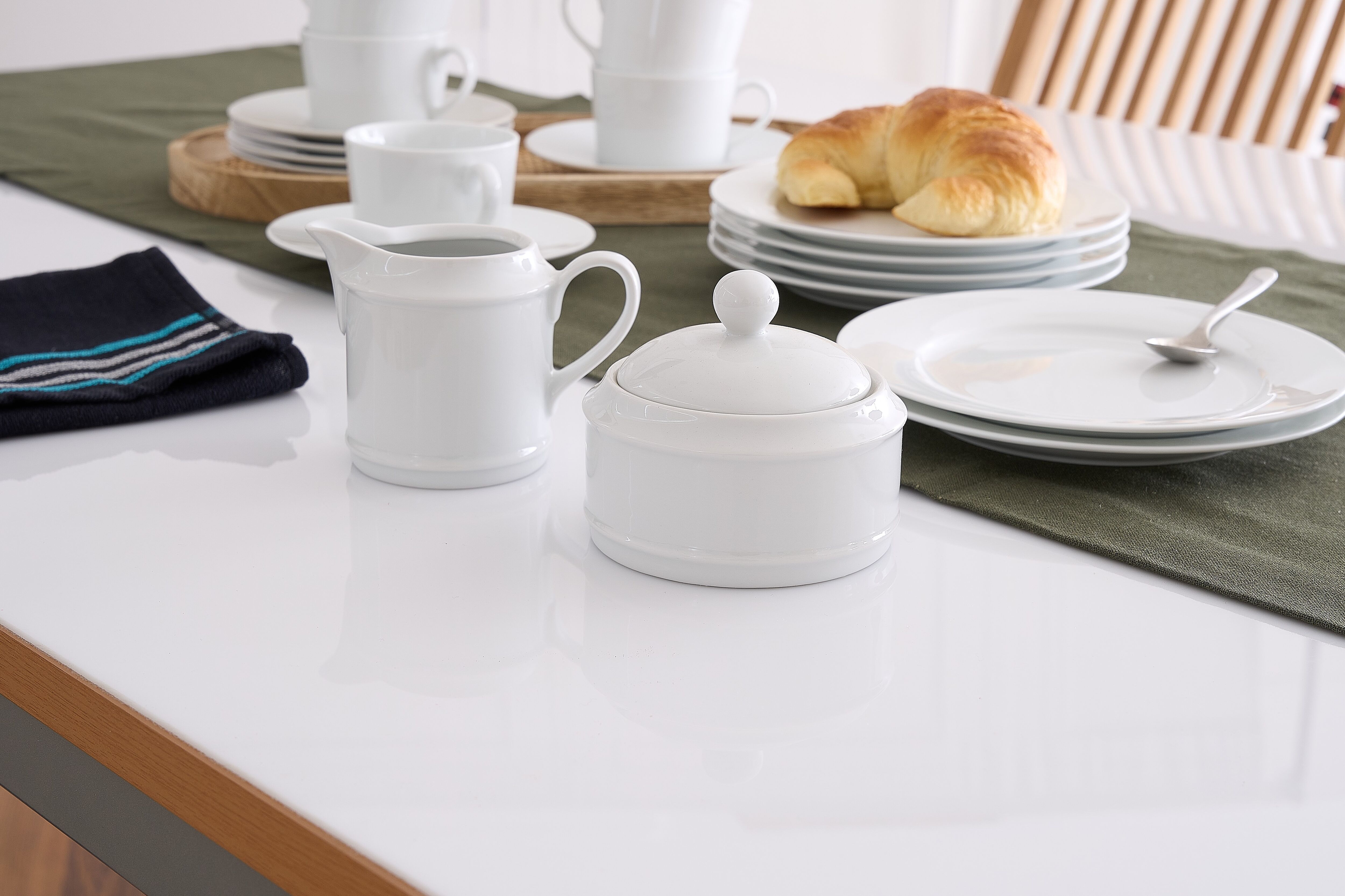 Kaffeeservice RETSCH ARZBERG "HEIKE WEISS, Geschirr-Set 20-tlg., mit Milch & Zucker, Porzellan, rund", weiß, 20 Stk., Porzellan, Geschirr-Sets, Kaffeeservice, Tassen & Teller plus Milch & Zucker, perfekt von früh bis nachmittags