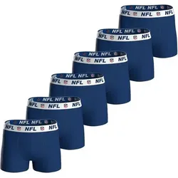 NFL Herren Boxershorts, 6er Pack - NFL Shield 6Pack Boxers, Baumwoll-Stretch, Logobund, Größe M in Blau Blau