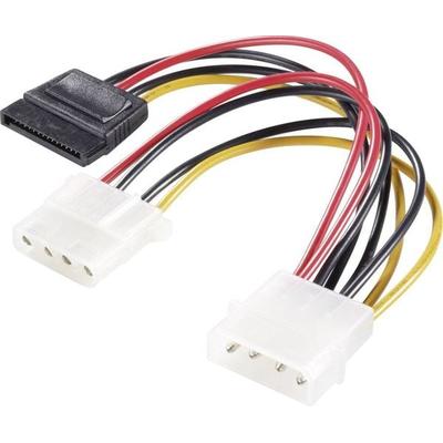 Renkforce Strom Y-Adapter [1x IDE-Strom-Stecker 4pol. - 1x SATA-Strom-Buchse 15pol., IDE-Strom-Buchse 4pol.] 0.15 m Schwarz, Rot, Gelb