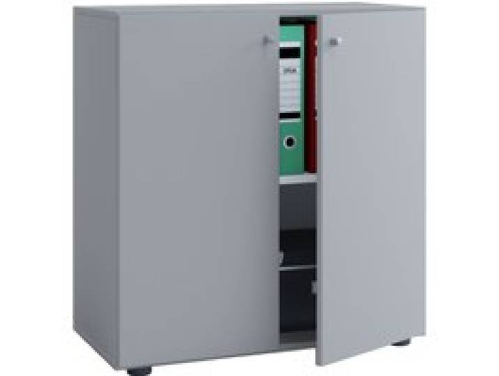 Armoire de bureau Lona (portes battantes, gris, L)