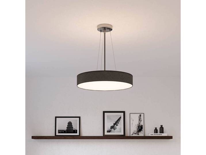 Plafondlamp Mia, dimbaar, zwart, Woon-/ Eetkamer, Textiel / Stof / Zijde, Modern, plafondlamp