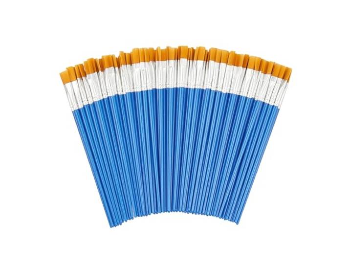 Relaxdays Lot de 100 pinceaux\, pour Peinture Acrylique\, à l’Huile et à l’Eau\, Loisirs\, école\, Poils en Nylon\, coloré