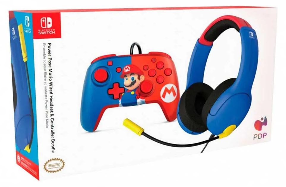 PDP Mario Dash Gamepad en Over-ear Hoofdtelefoon voor Nintendo Switch en Nintendo Switch OLED