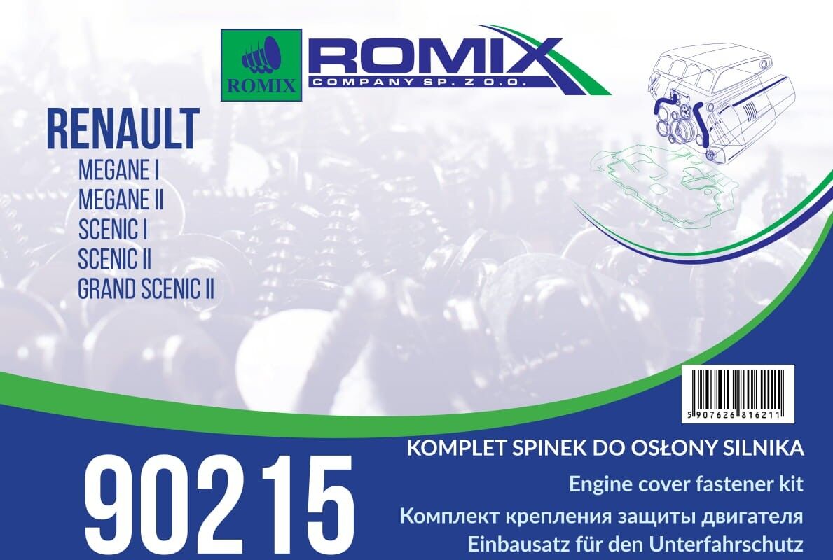 ROMIX 90215 Fastening Element, engine cover