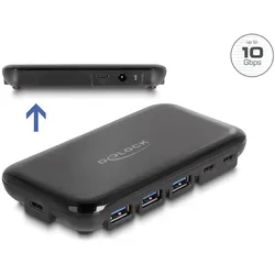 DELOCK 7 Port USB 3.2 Gen 2 Hub mit 4 USB Typ-A