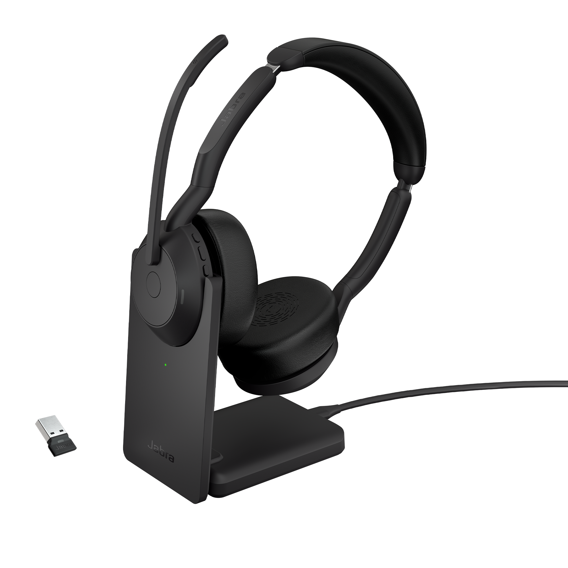Jabra Evolve2 55 UC Stereo USB Headset schwarz USB-A Ladestation