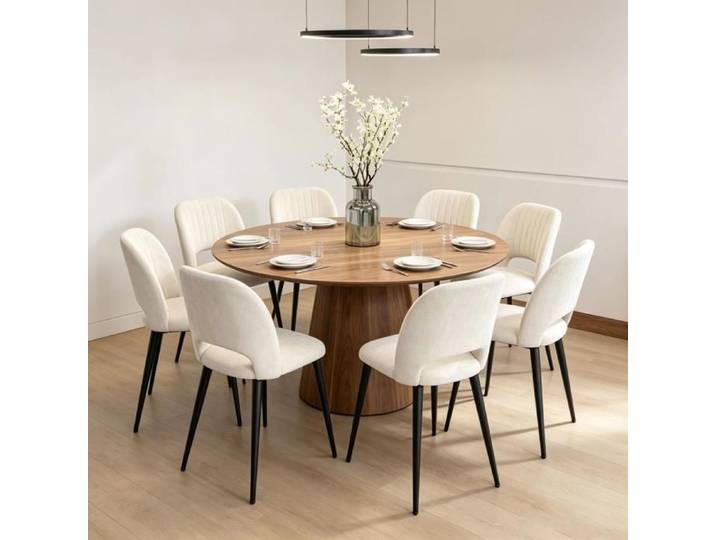 PIPIPOXER lot de 6 Chaise de salle à manger velours dossier ergonomique pieds métal noir chaise repas pour grande salle à manger