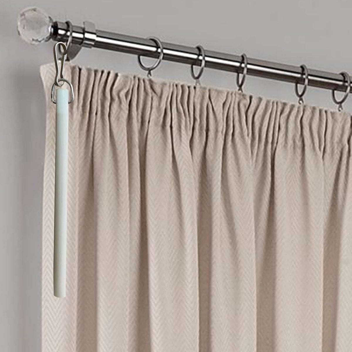 Witte gordijn trekstang voor raambekleding, 43 cm