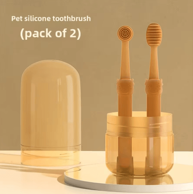 Inspire Picks PETCLEAR Silicone Pet Toothbrush Set Soft Multi Angle Oral Care Brushes For Dogs & Cats PETCLEAR Silicone Pet Toothbrush Set Soft Multi Angle Oral Care Brushes For Dogs & Cats