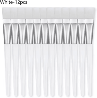 Inspire Curations 12 Piece Facial Mask Brush Set Soft Bristle Face Applicator Brushes For Skincare And Spa 12pcs transparent