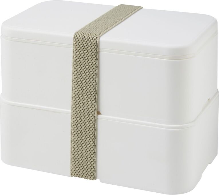 Lunch box personnalisable deux blocs 700+700 ml MIYO blanc