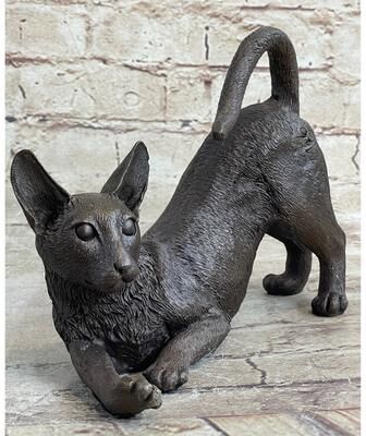 Bronzhaus Signed Original Siamese Cat Bronze Sculpture Figurine Figure Home Decor Hot Cast