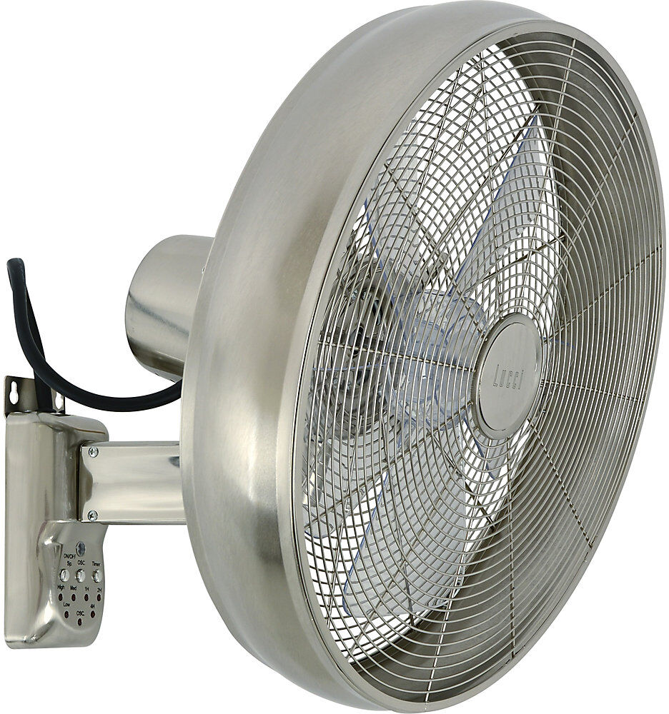 kaiserkraft Wandventilator mit Fernbedienung, HxBxT 460 x 460 x 350 mm, chrom
