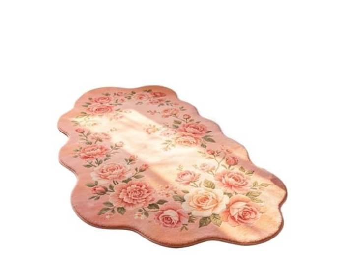 EnxJire Unregelmäßig geformter Schlafzimmerdekor-Teppich Blumenmuster-Teppiche for Wohnzimmer, dicke Plüsch-Nachttisch-Bodenmatte(San 247,100x200cm)