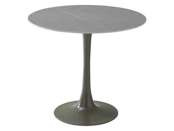Boxxx Esstisch, Grau, Metall, Keramik, rund, Säule, 90x75x90 cm, Esszimmer, Tische, Esstische, Esstische rund
