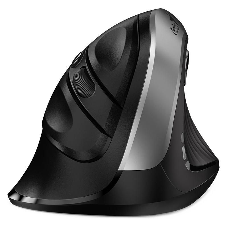 Genius Ergo 8250S/Vertik??ln??/Optick??/Pro prav??ky/Bezdr??tov?? USB/??ern??-st????brn?? (Kabellos) (31030031401)