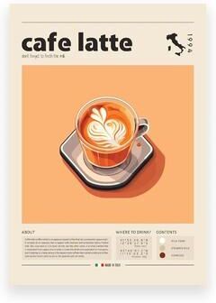 Uplift Essentials Coffee Culture Series Modern Espresso & Latte Canvas Art cafe Latte 16 X 20 In