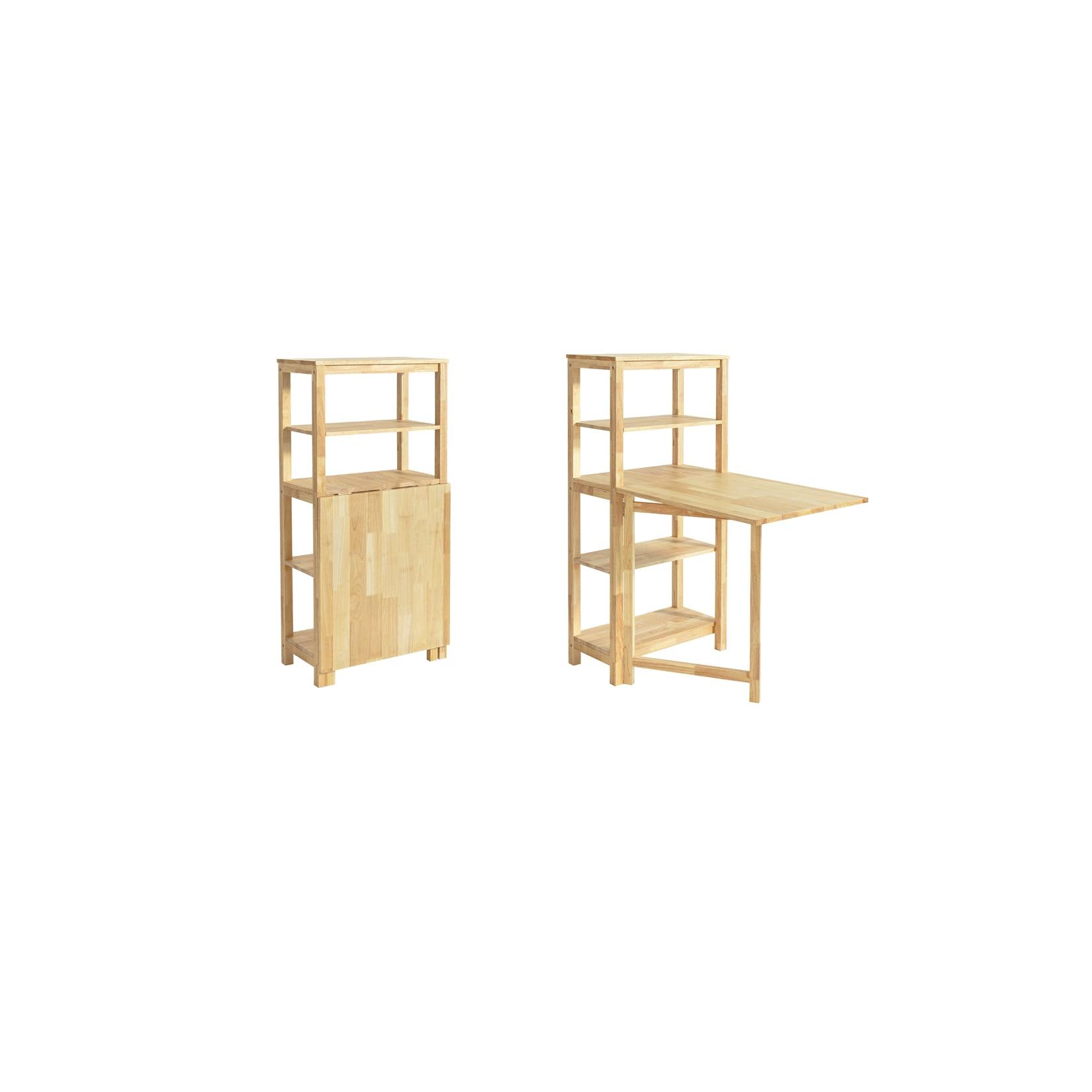 SoBuy Bartisch mit 4 Regalböden Holzfarbe 134x64x13,5cm Funktional