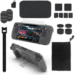 JYS SD021 Zubehörset für das Steam Deck – Schwarz – 18-in-1-Set, Weiteres Gaming Zubehör, Schwarz