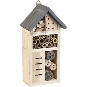 Böttcher-AG Insektenhotel Linda, zum Aufhängen, aus Holz, mit Nisthülsen, 26 x 11 cm, Bienenhotel
