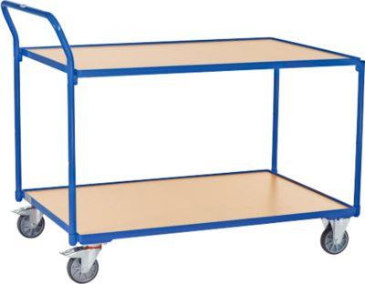 fetra® leichter Tischwagen, 2 Böden ,1200 x 800 mm