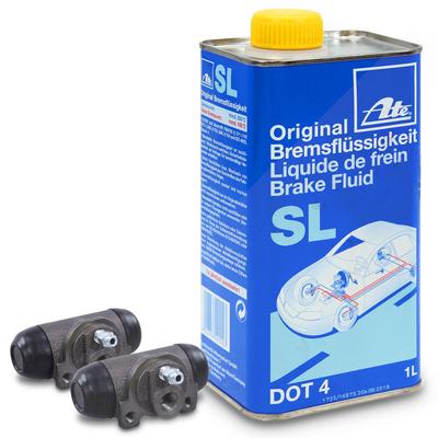 Bestprice 2x Radbremszylinder + ATE Bremsflüssigkeit hinten [Hersteller-Nr. 34007478] für Fiat, Lancia