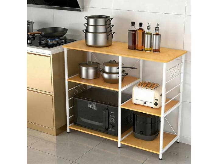 Étagère Four à Micro-Ondes Support Rack Cuisine Etagères de Cuisine Meuble Rangement Desserte de Cuisine