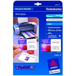 Avery, Kopierpapier, Premium Visitenkarten, glatte Kanten, 85x54mm (A4, 25 Blätter, 240 g/m2)