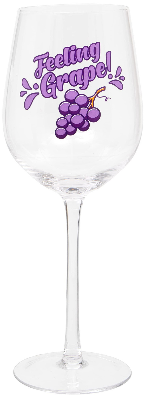 Dripio Wijnglas Feeling Grape met tekst, 420 ml, transparant
