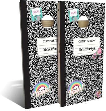 Skip's Garage 90s Notebook Outdoor Cornhole Board Set