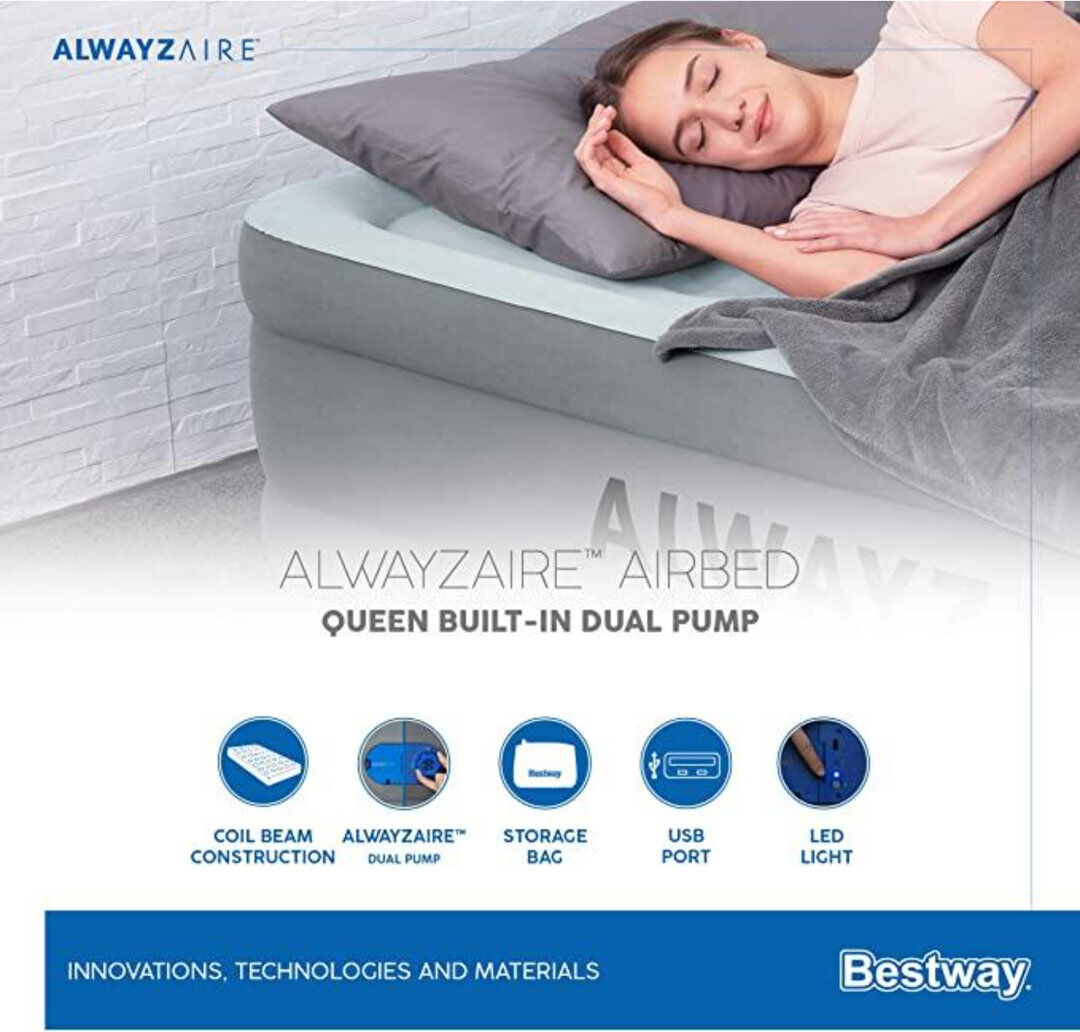 Bestway 45cm Air Bed Grey;Gray King