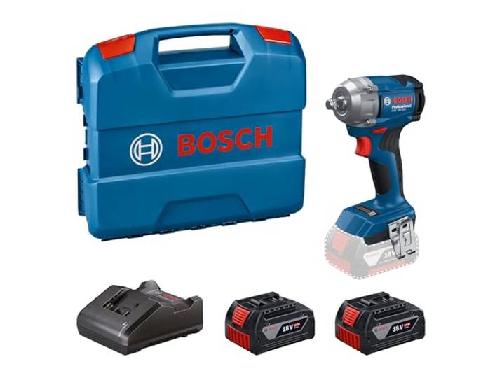 Bosch Professional 18V System Boulonneuse sans fil GDS 18V-350 (kit avec 2x batteries 4.0 Ah + GAL 1820\, mallette de transport)