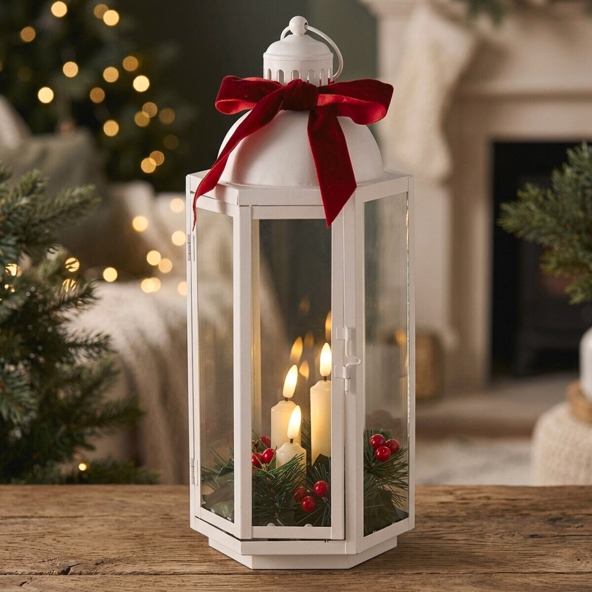 LED Laterne GOODPRODUCT "Carolly", weiss (weiß), H:38,5cm Ø:16cm, Leuchten, LED Laterne, Warmes Licht, schwarz oder weiss, Höhe 38,5 cm weiß Ø 16cm H: 38,5cm