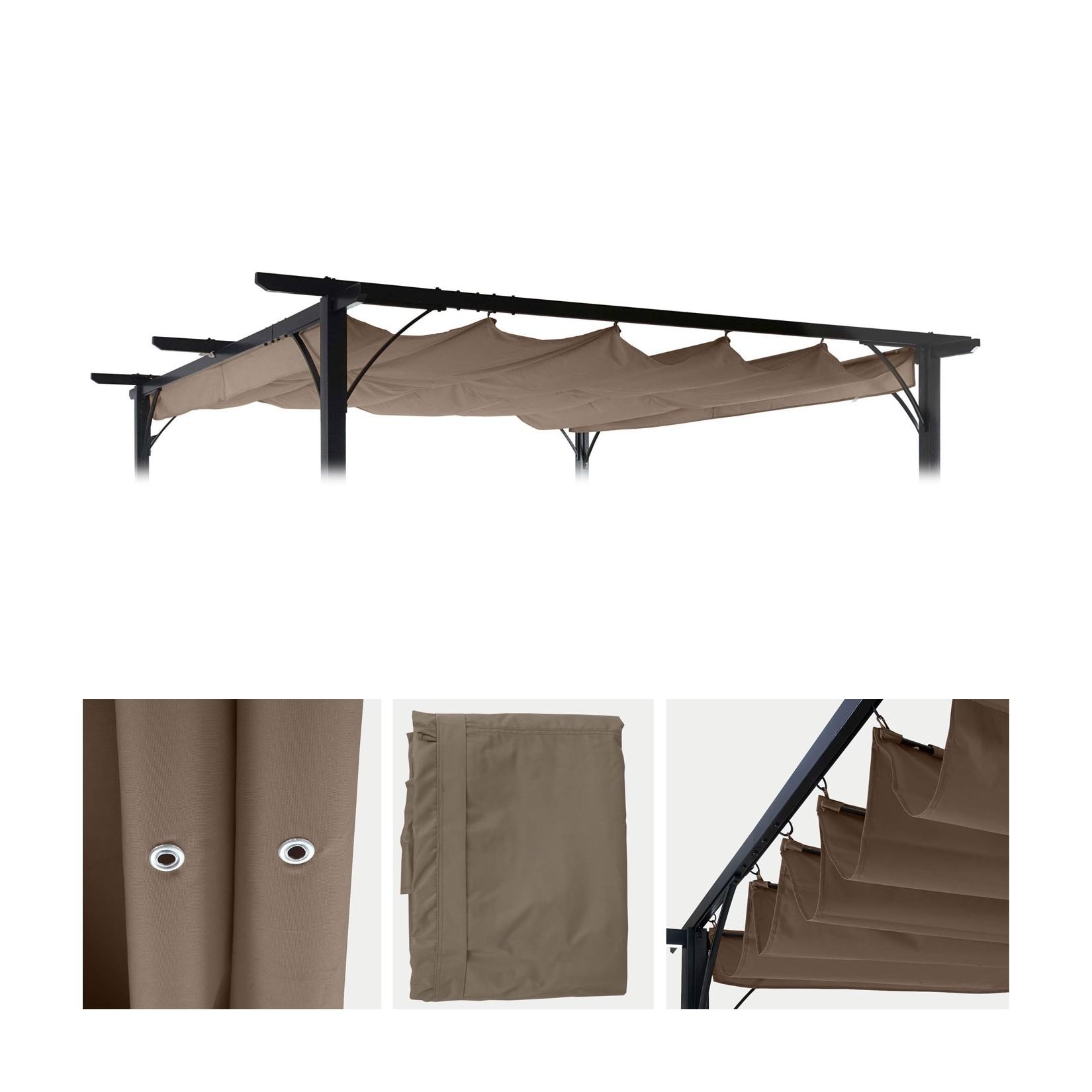 Ersatzbezug 320x250cm für Dach Pergola Pavillon MCW-C42 3x3m ~ taupe-braun