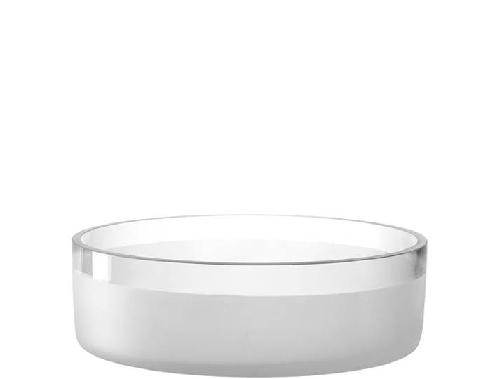 LEONARDO HOME Deko Schale Novara aus satiniertem Glas, multifunktionale, flache runde Glasschüssel, Ø 22,4 cm, Höhe 7 cm, 018631