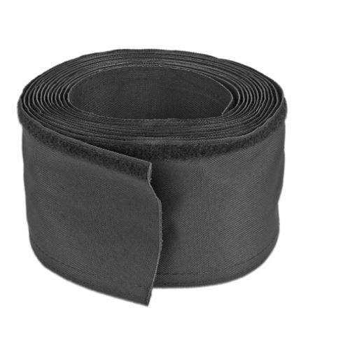 Delock Gewebeschlauch mit Klettverschluss hitzebeständig 5 m x 30 mm schwarz