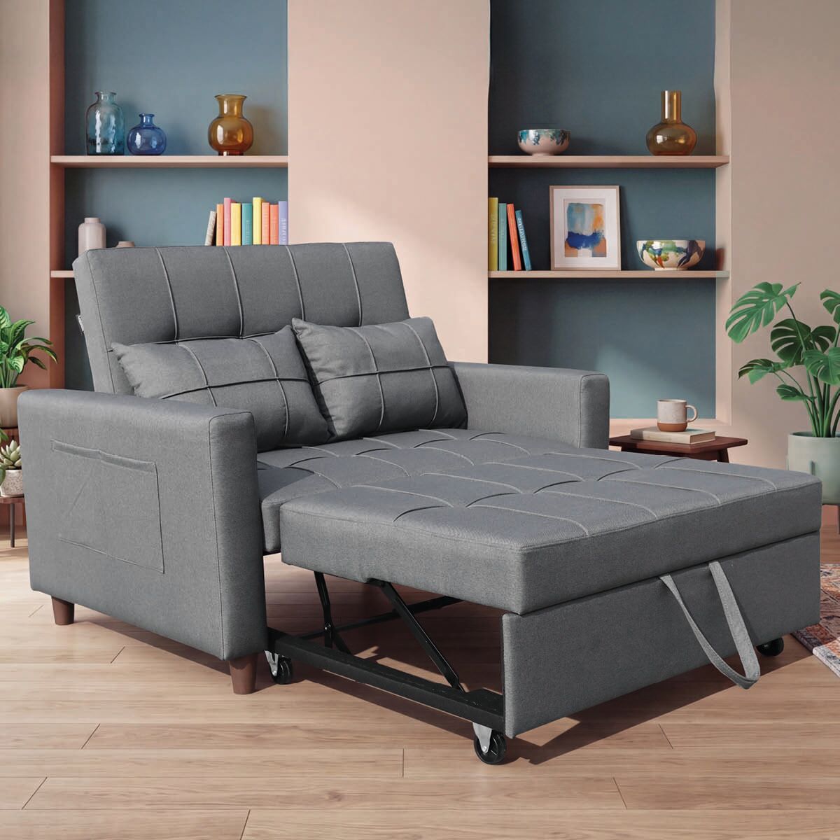 Ambiness 3in1 Zweisitzer Schlafsofa dunkelgrau