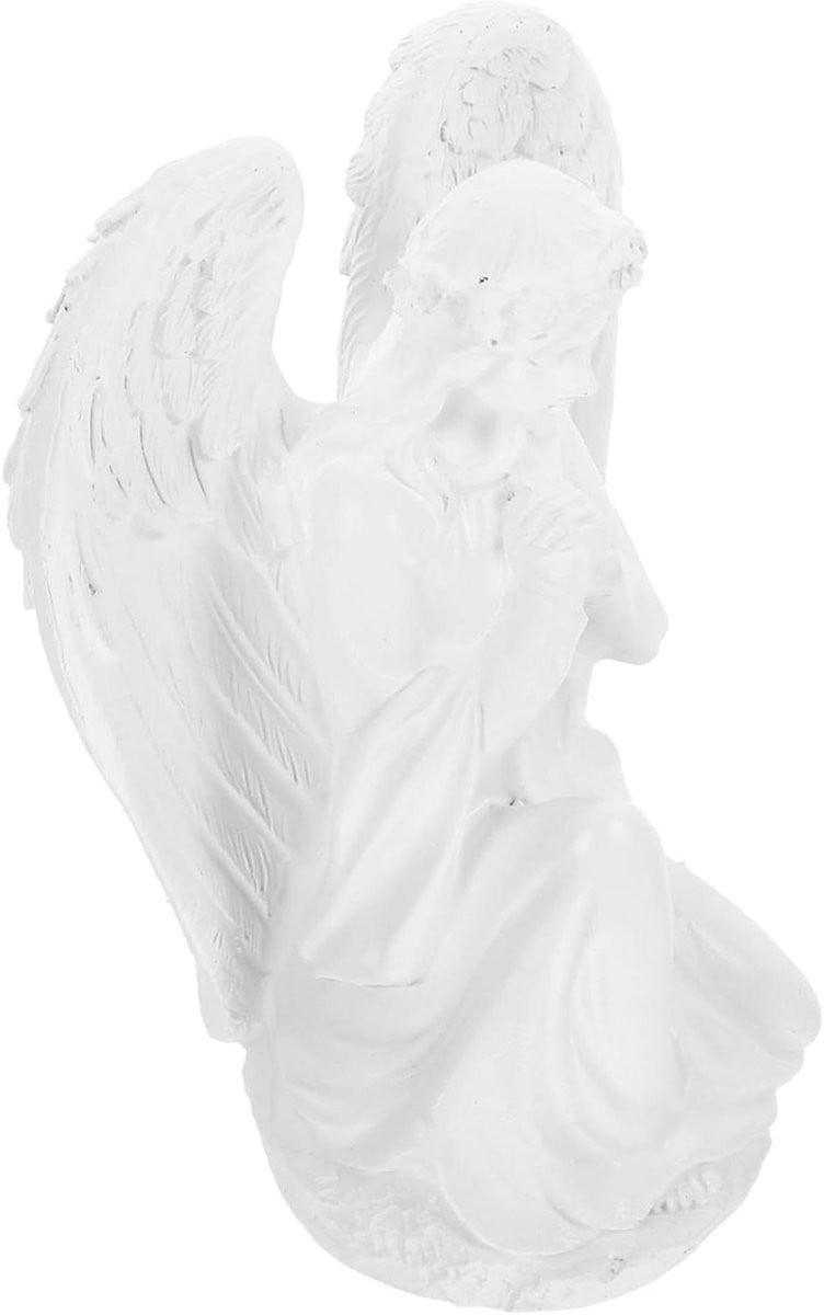 Handgeschilderd Resin Engel Beeldje Wit - Huis Decoratie - 15 x 11 x 7 cm