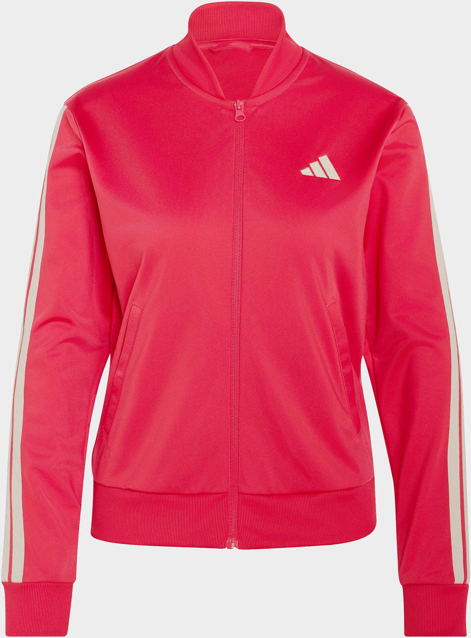 Trainingsanzug ADIDAS SPORTSWEAR "DAYREADY", Damen, Gr. XL, rot (power pink, crystal linen), Obermaterial: 100% Polyester, Sportanzüge Trainingsanzug power pink, crystal linen XL