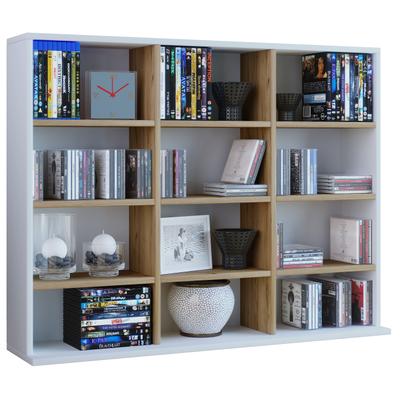 Standregal VCM "Holz CD DVD Standregal Bücherregal Regal Megosa L", braun (weiß, honig, eiche), B:102cm T:23cm, Regale, Standregal