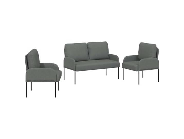 KUTYWEXFM 3er Set Sofagarnitur Dunkelgrau 115x56x80cm Polstersofa Kompakte 3er Couchgarnitur mit robusten Metallbeinen und weichem Polyesterbezug für Stil und Komfort im Wohnzimmer.