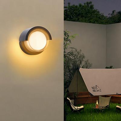 Silver Stone Store Waterproof Led Outdoor Wall Light, Black Porch And Balcony Lighting, Villa Garden Decorate Lights 3000k round