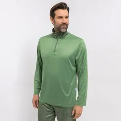 MEN'S TOUCH Shirt, 1/1-Arm Mikrofaser Stehkragen Reißverschluss