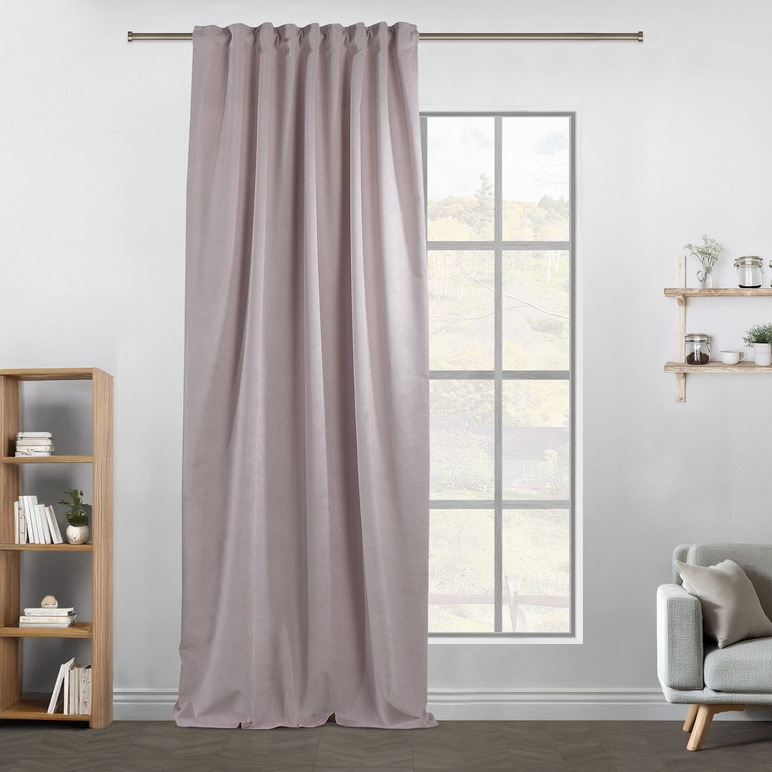 Lilijan Home & Curtain Extra Long & Extra Wide Matte Velvet Curtain Panel 74 LIGHT PINK 140cm Width x 475cm Drop