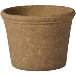 IB Laursen Blumentopf Athen mit gerillter Kante Zement, Höhe 15, Ø 19.8 cm, sanddunkel