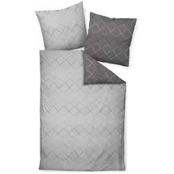 Janine Design Satin-Bettwäsche JD 135 x 200 cm Satin Grau