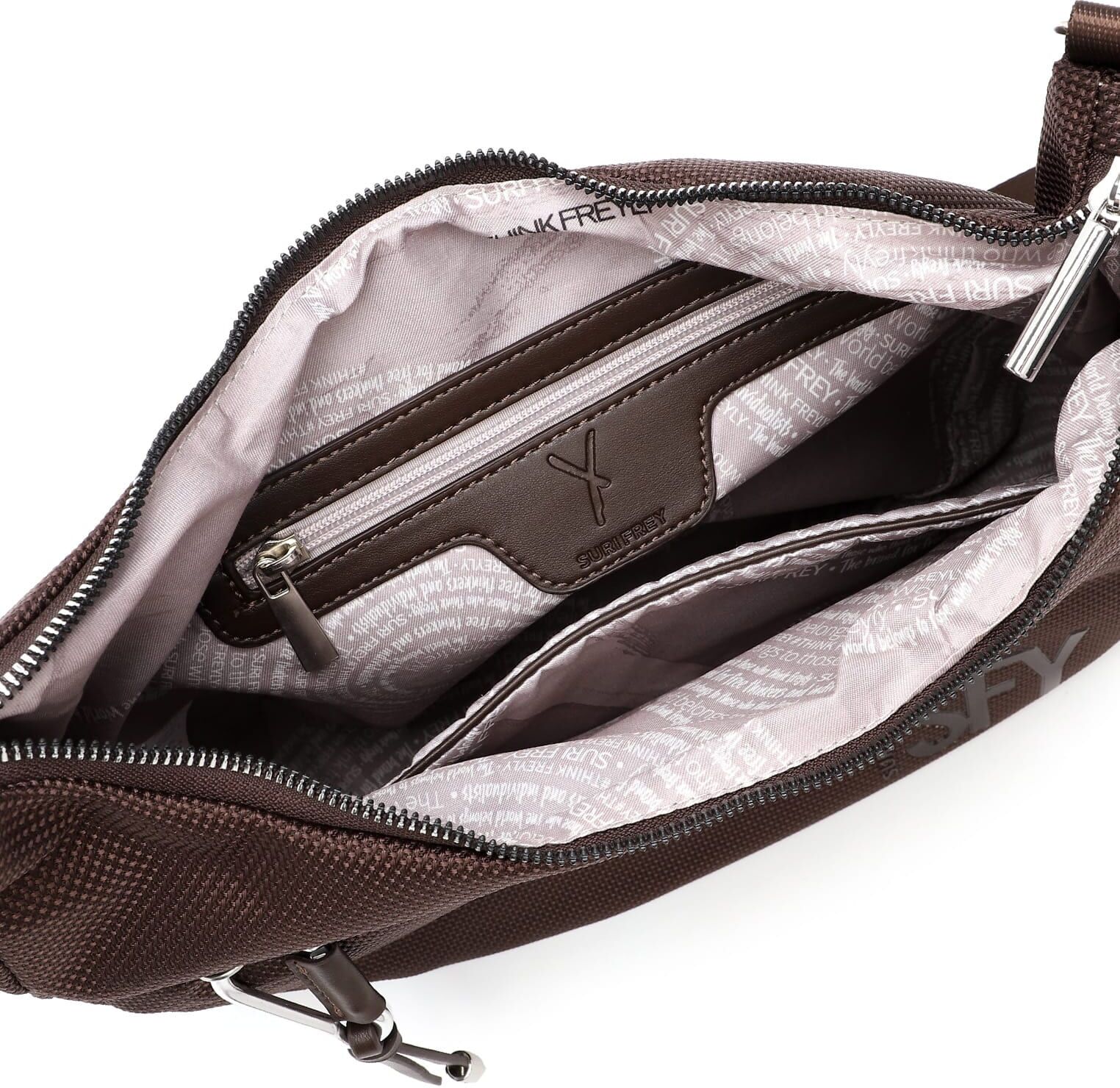 Beuteltasche SURI FREY "Beutel SFY SURI Sports Marry", Damen, Gr. B/H/T: 38cm x 27cm x 12cm, braun (schwarzbraun 218), Polyester, Taschen Beuteltasche