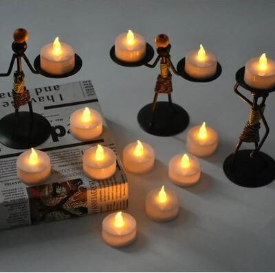 Uplift Treasures 12 Pack Warm Yellow Flameless LED Tea Light Candles 12pcs