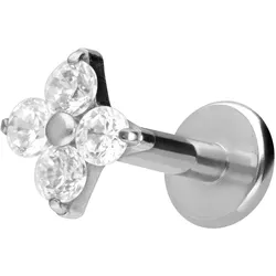 Titan Labret mit Innengewinde KRISTALLBLUME